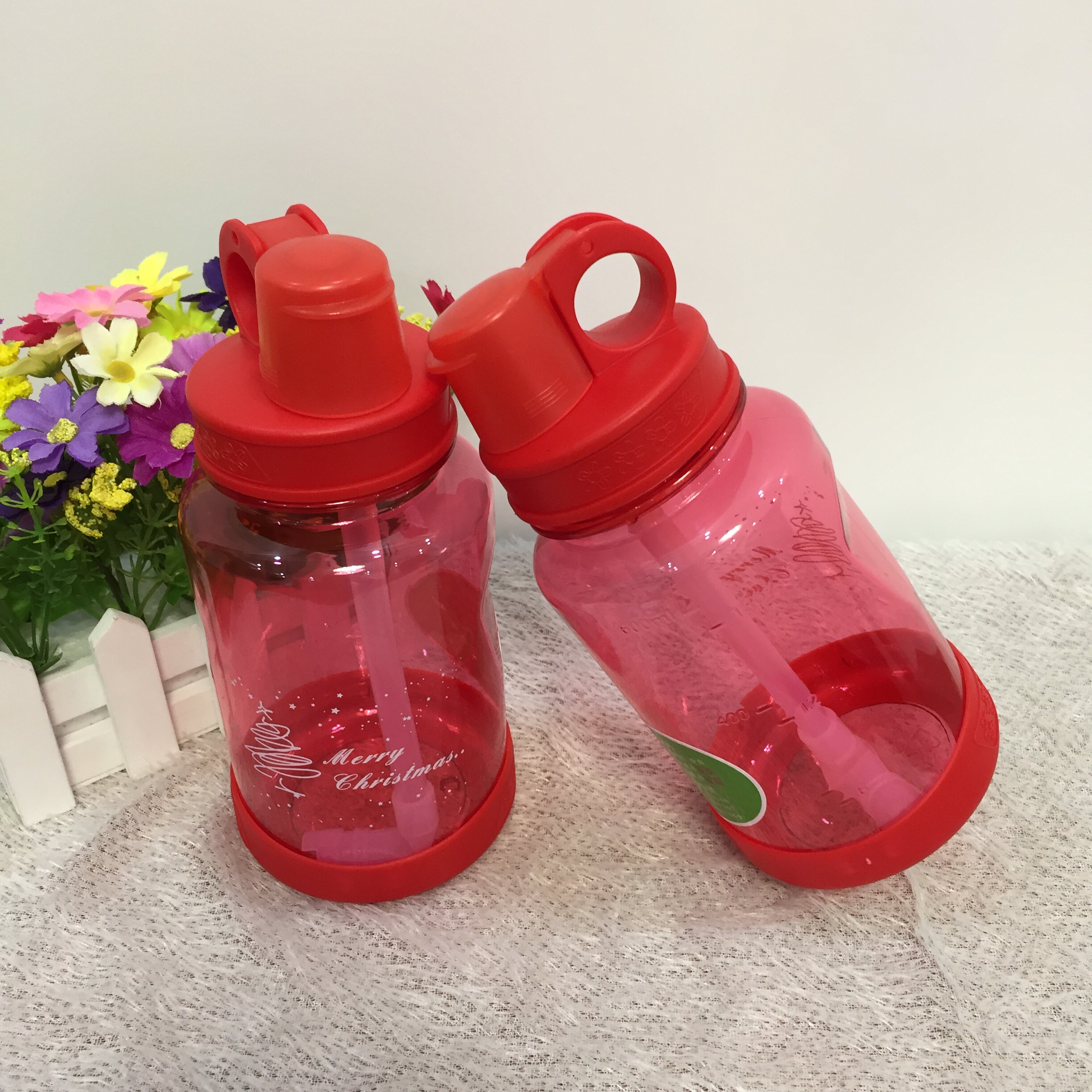 水杯康宝莱台湾贺宝芙吸管圣诞600毫升ins抖音快手吸管杯