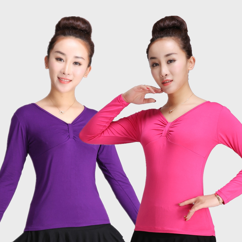 春夏莫代尔广场舞上装舞蹈服女时尚短袖单件上衣广场舞上装