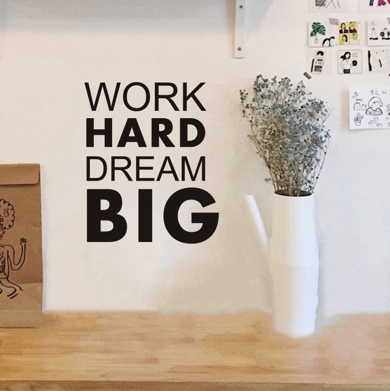 workharddreambig英文励志标语墙贴办公室工作台墙贴