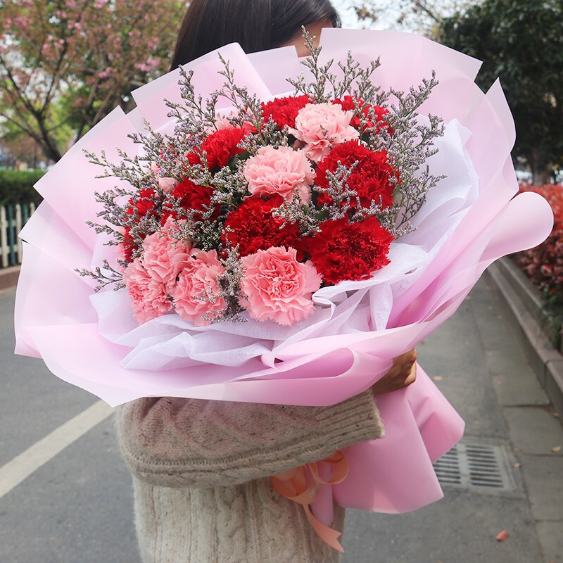 三八妇女节合肥鲜花同城1朵单只支玫瑰康乃馨花束送妈妈老师长辈