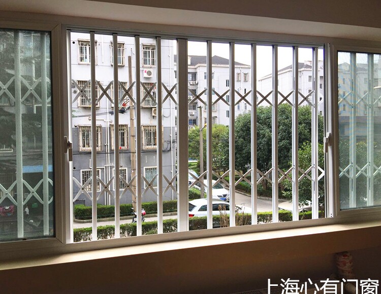 定做开启推拉防盗铝合金折叠拉闸闸门带锁高层防盗窗