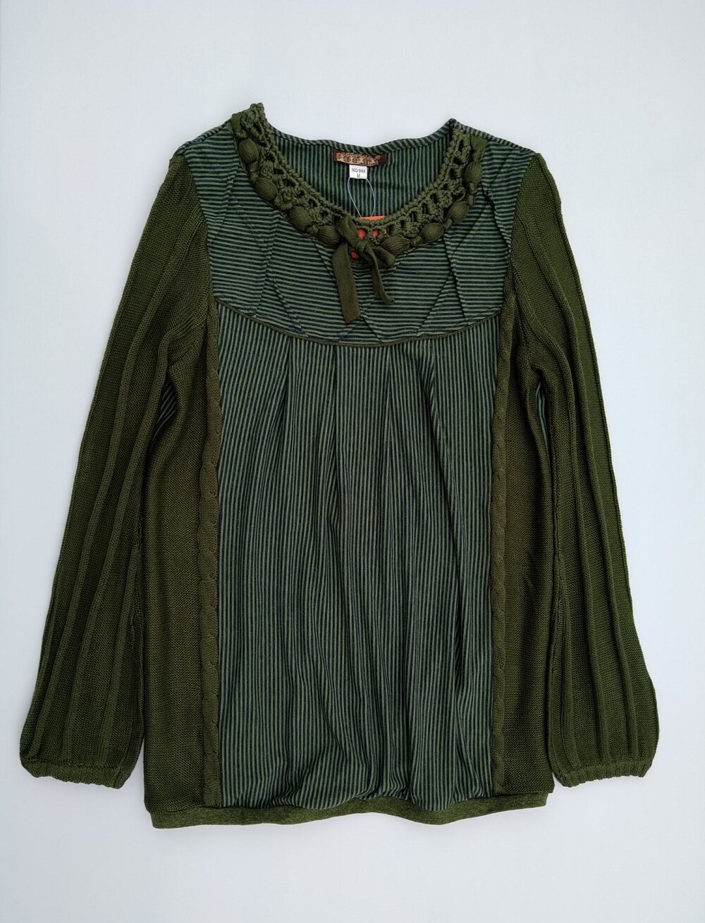 女装桑迪复古民族民族风风大针织衫拼接接线长袖毛针织衫