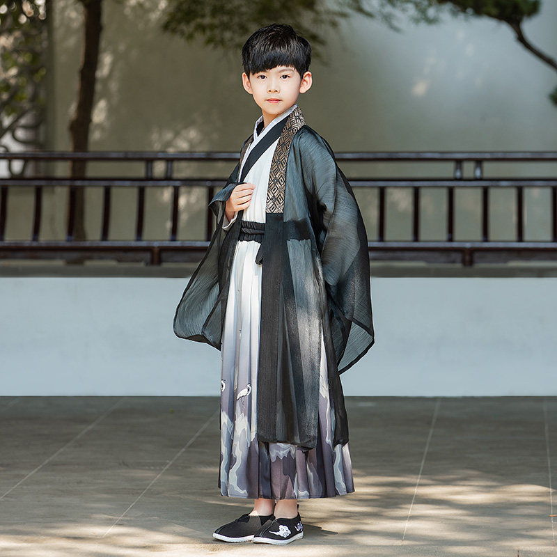 男童汉服秋季儿童新款古装中国国风公子书童唐装