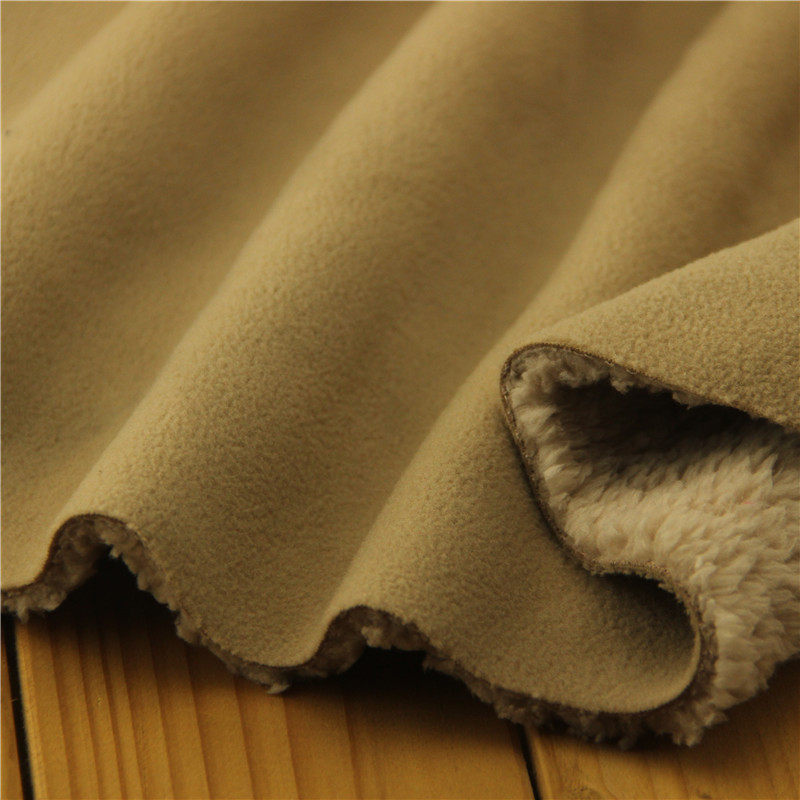 厚实 摇粒绒 羊羔绒复合毛绒外套卫衣睡衣面料柔软 驼色 半米价