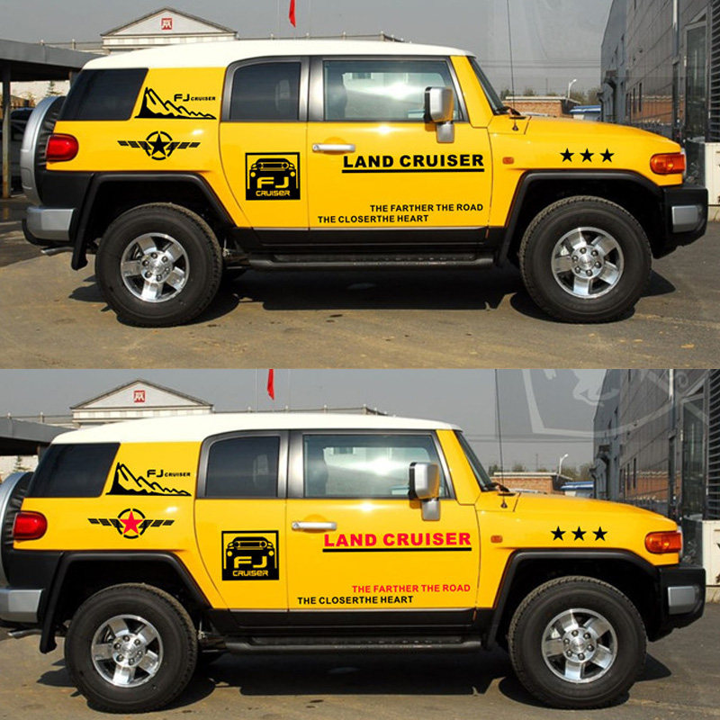 丰田fj酷路车贴拉花彩条suv越野越野车车身汽车装饰贴