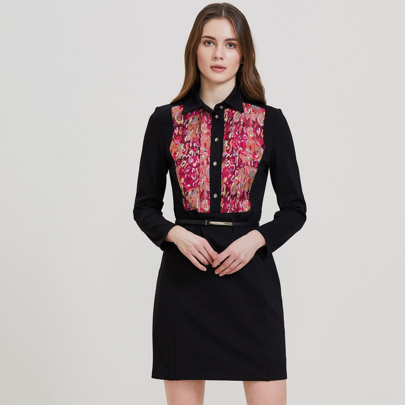 舒朗新品女装气质女裙中长优雅连衣裙sf1l11连衣裙