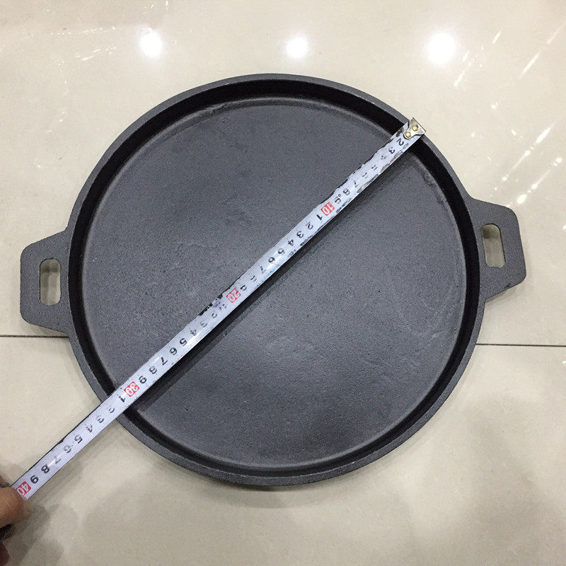 平底煎锅铸铁平板加厚烙锅烙饼煎饼铁锅电磁炉砂锅