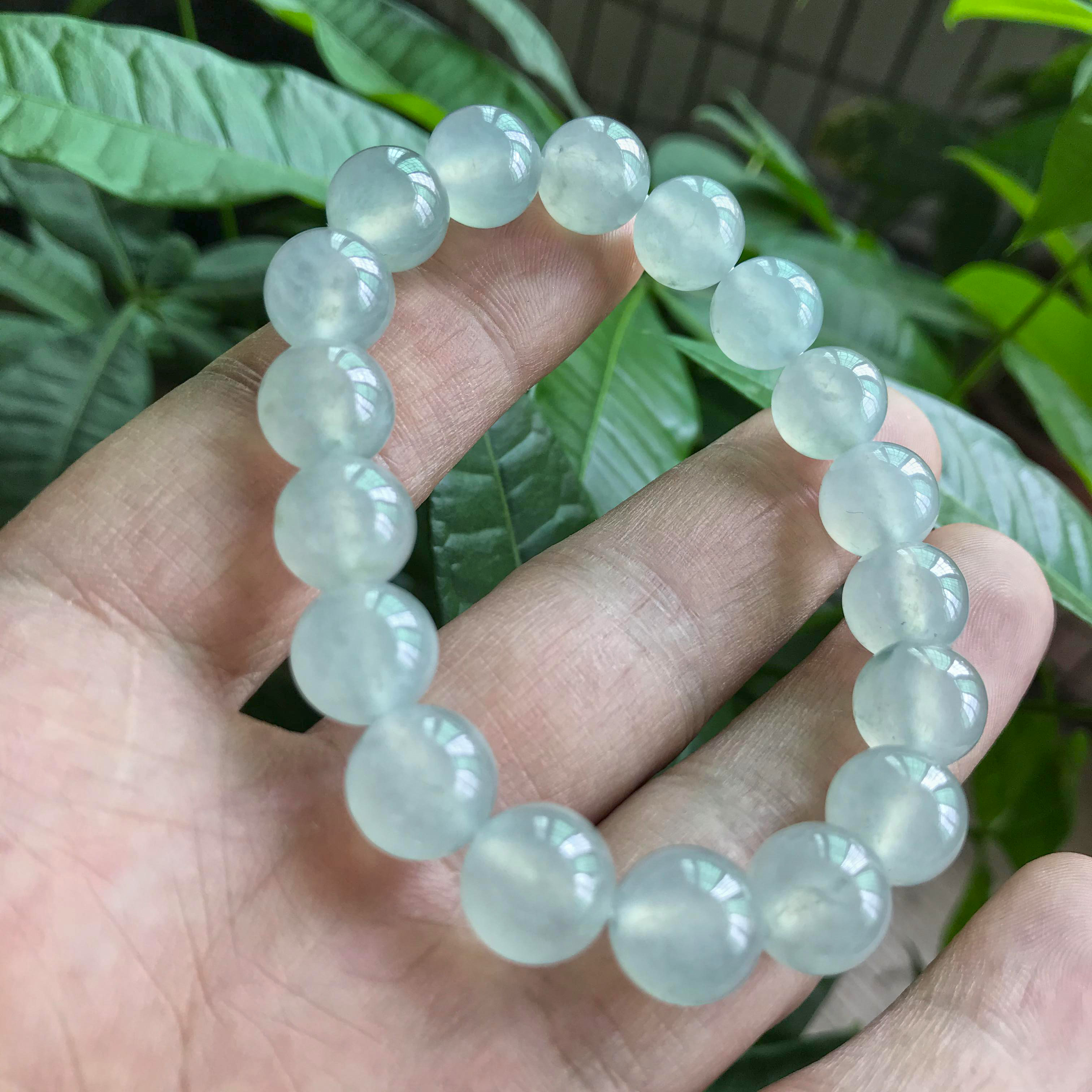 善诚翡翠天然货冰糯种玉石圆珠珠子手链手串其他