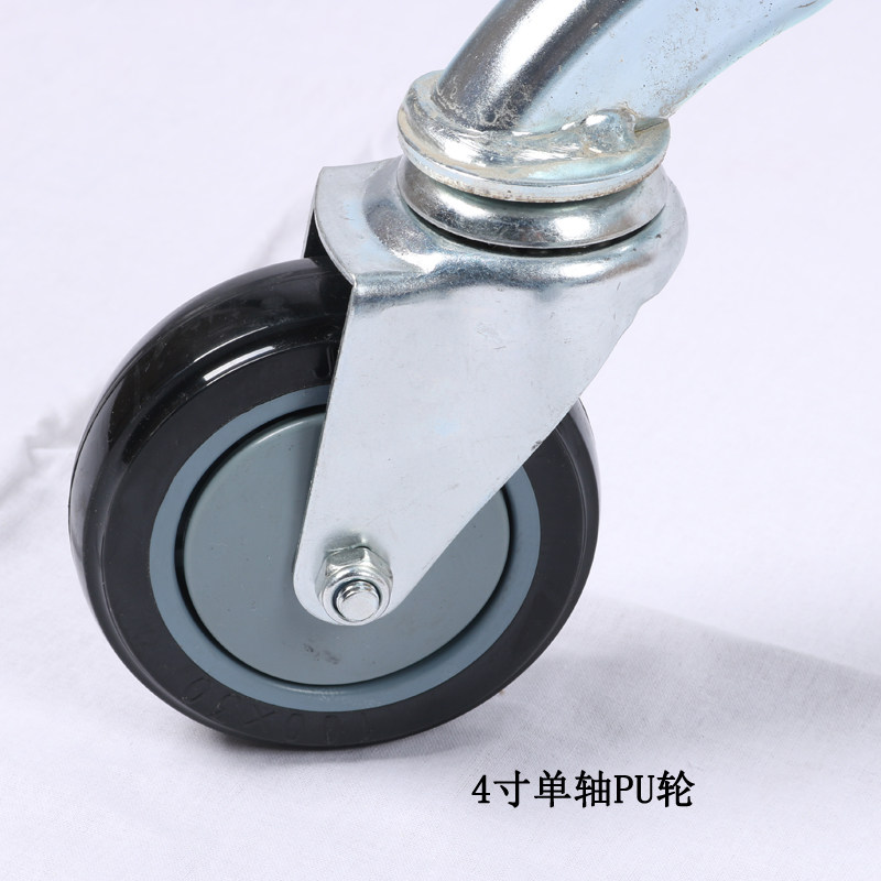力宇超市购物车脚轮手推车pu万向4寸单轴聚氨酯购物车