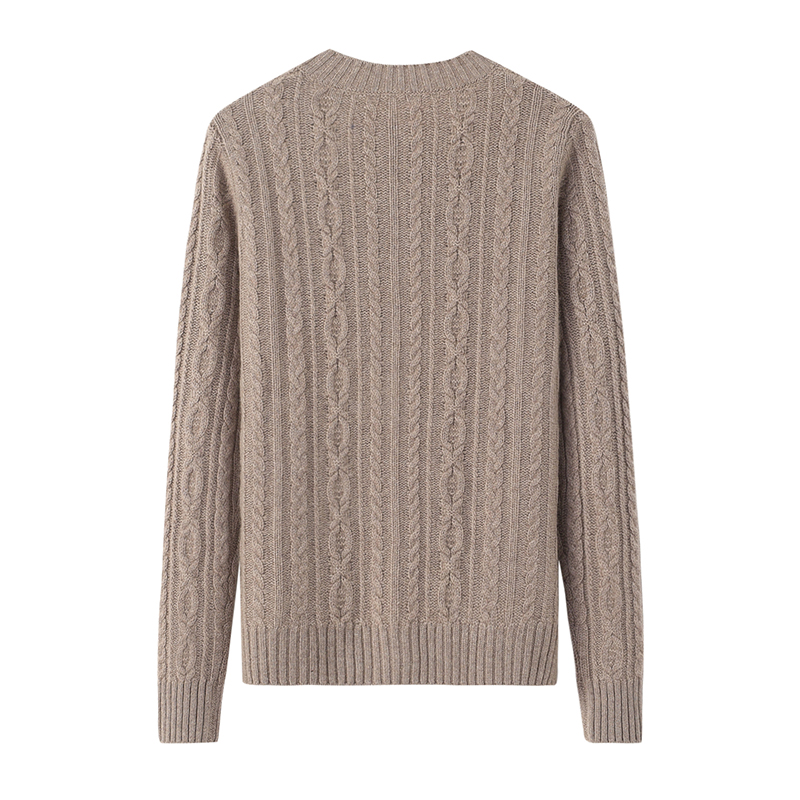 内蒙纯山羊绒衫女式圆领甜美绣花加厚针织开衫羊绒衫