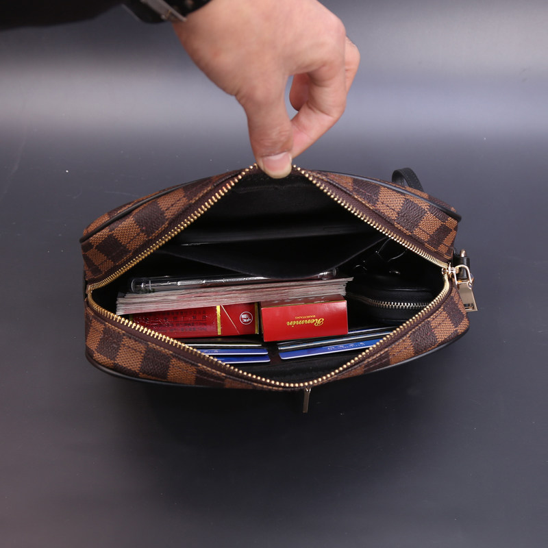 班布里奇秋冬新品简约男士手拿包小方包化妆包夹包大容量钱包包邮