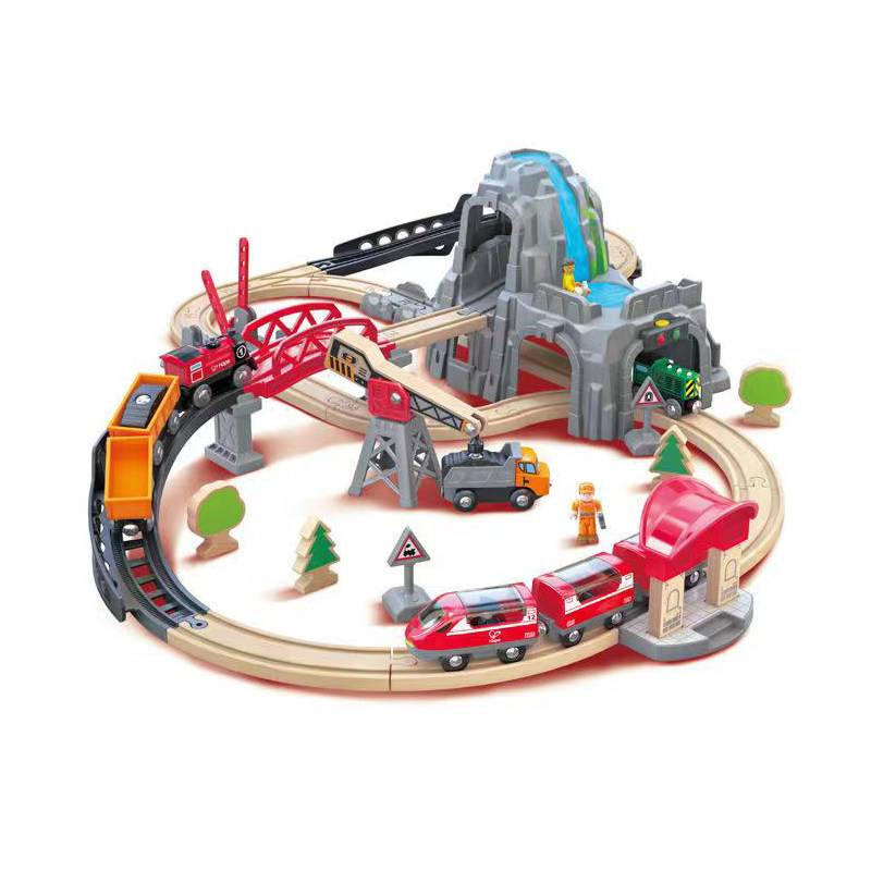 hape智能声光儿童火车轨道玩具电动大型木制电动