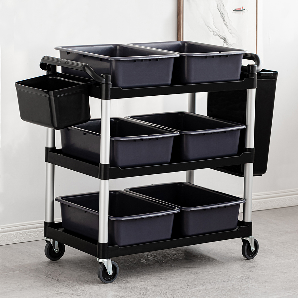 酒店餐车商用多功能餐厅送餐推车塑料移动饭店餐车