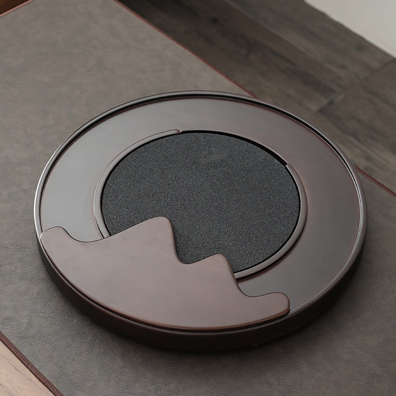 茶盘家用创意简易小茶海排水储水氧化铝矿石圆形茶盘