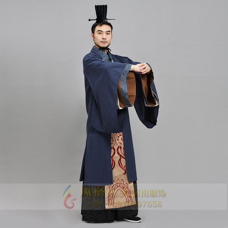 服装汉服男古装演出服改良汉代大臣书生成人礼直民族服装