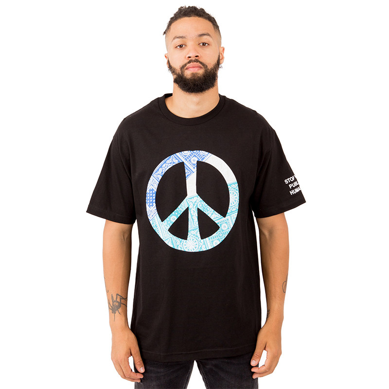 新衣publishpeace夏季潮牌复古拼接反战印花男女t恤