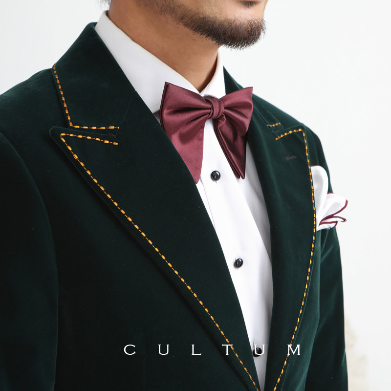 领结绅士正装礼服礼盒盒装男士纯色高档蝴蝶结领结