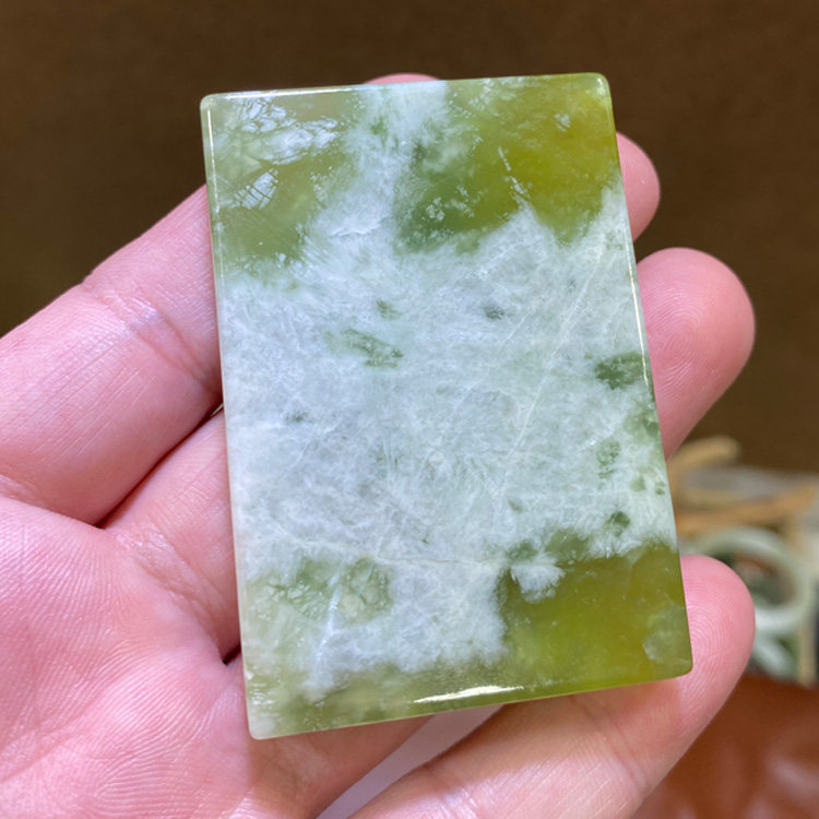 岫玉天然甲翠平安无事吊坠玉石牌子平平安安挂件项坠项坠