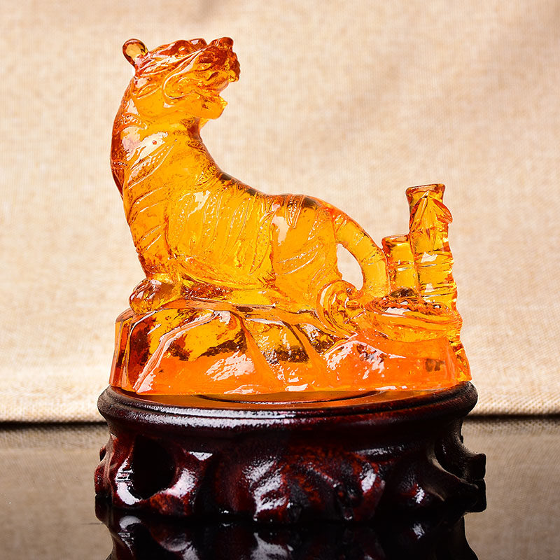 开光鸣虎纳贵琉璃摆件2021牛年属马摆件