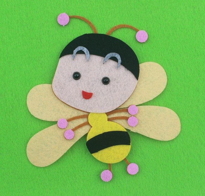 织布昆虫贴片diy创意儿童手工手工制制作益智手工创意粘贴类