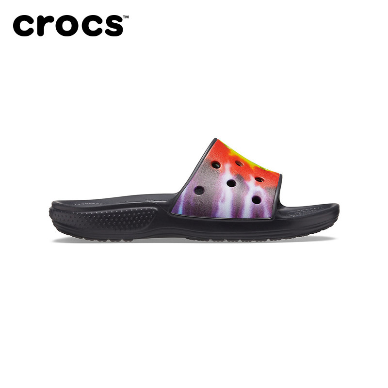 crocs凉鞋卡骆驰2021新款情侣经典扎染洞洞鞋男一字拖
