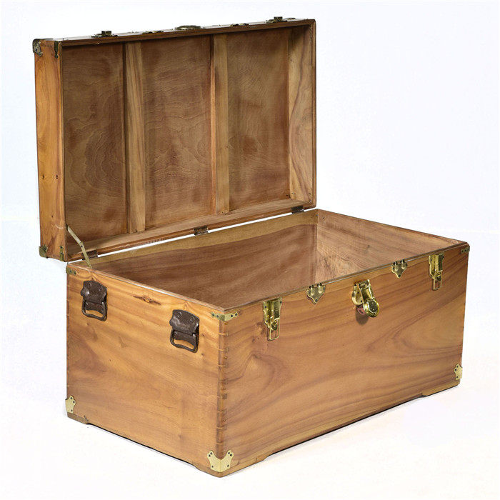 樟木独板箱子收藏字画衣箱中式嫁妆箱多种图案衣箱