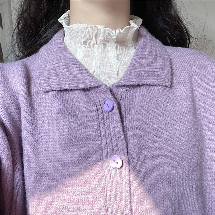 49号翻领2020上衣少女开衫毛衣阿姆毛衣