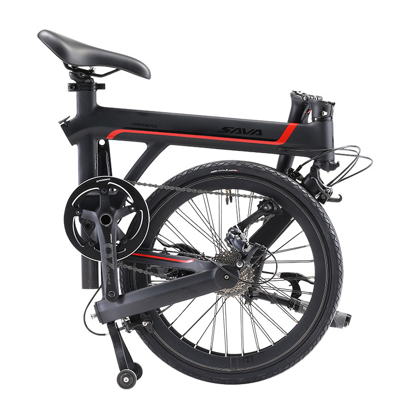 自行车sava超轻碳纤维单臂折叠代步20寸禧玛诺变速折叠自行车