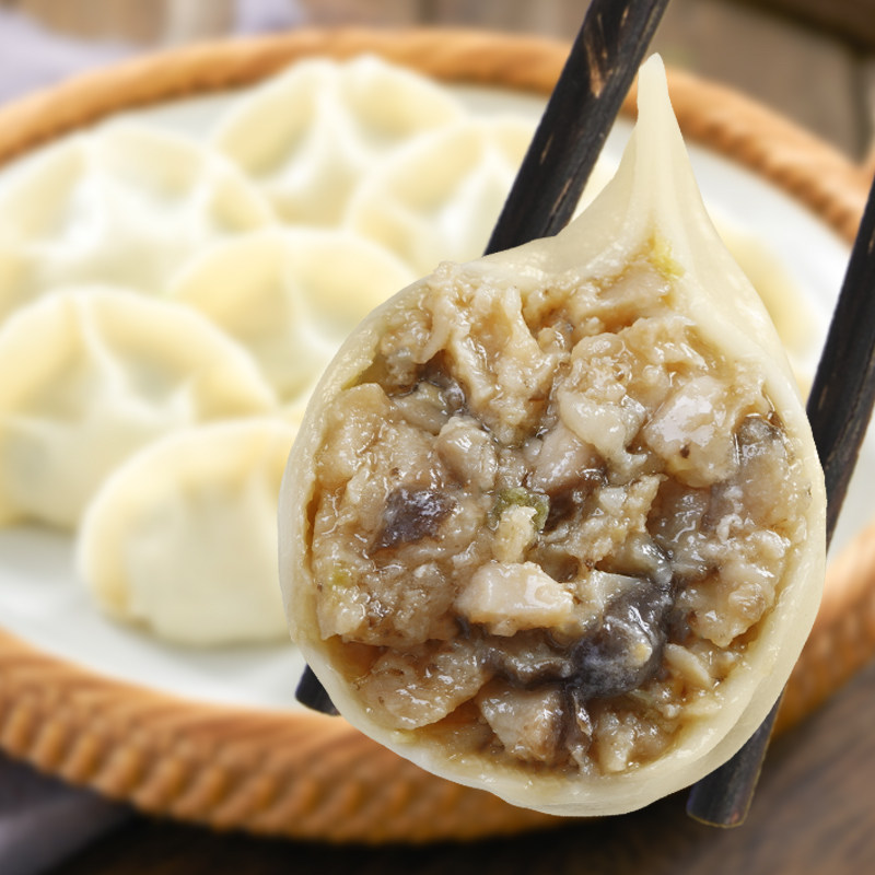 汉唐香菇肉水饺山东大馅手工饺子速冻冷食猪肉蔬菜蘑菇菌方便早餐