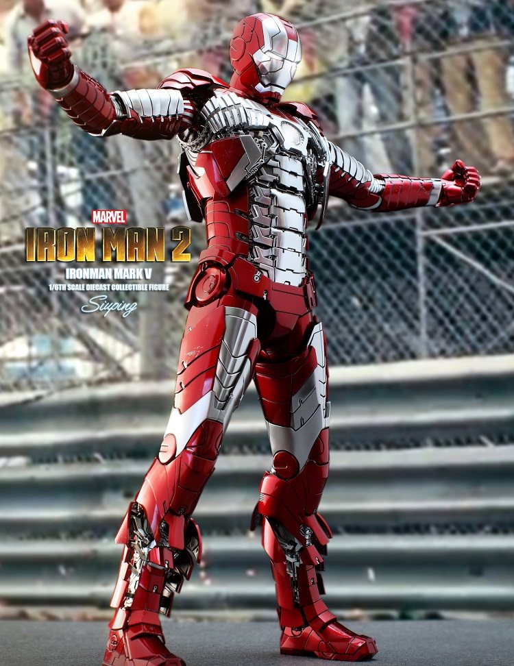 漫威hottoys钢铁侠合金压铸mk5便携式手提箱装甲模型兵人专区