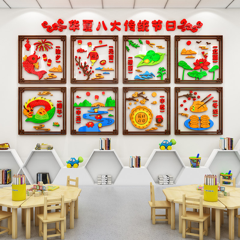 幼儿园墙面装饰环创主题成品教室环境布置走廊软装墙贴