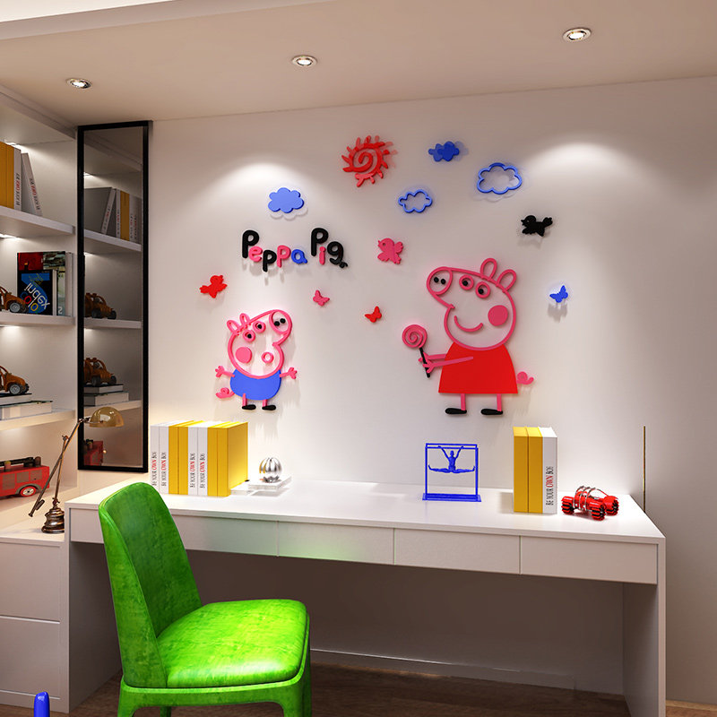 儿童宝宝卡通贴纸亚克力卧室幼儿园墙面装饰立体墙贴