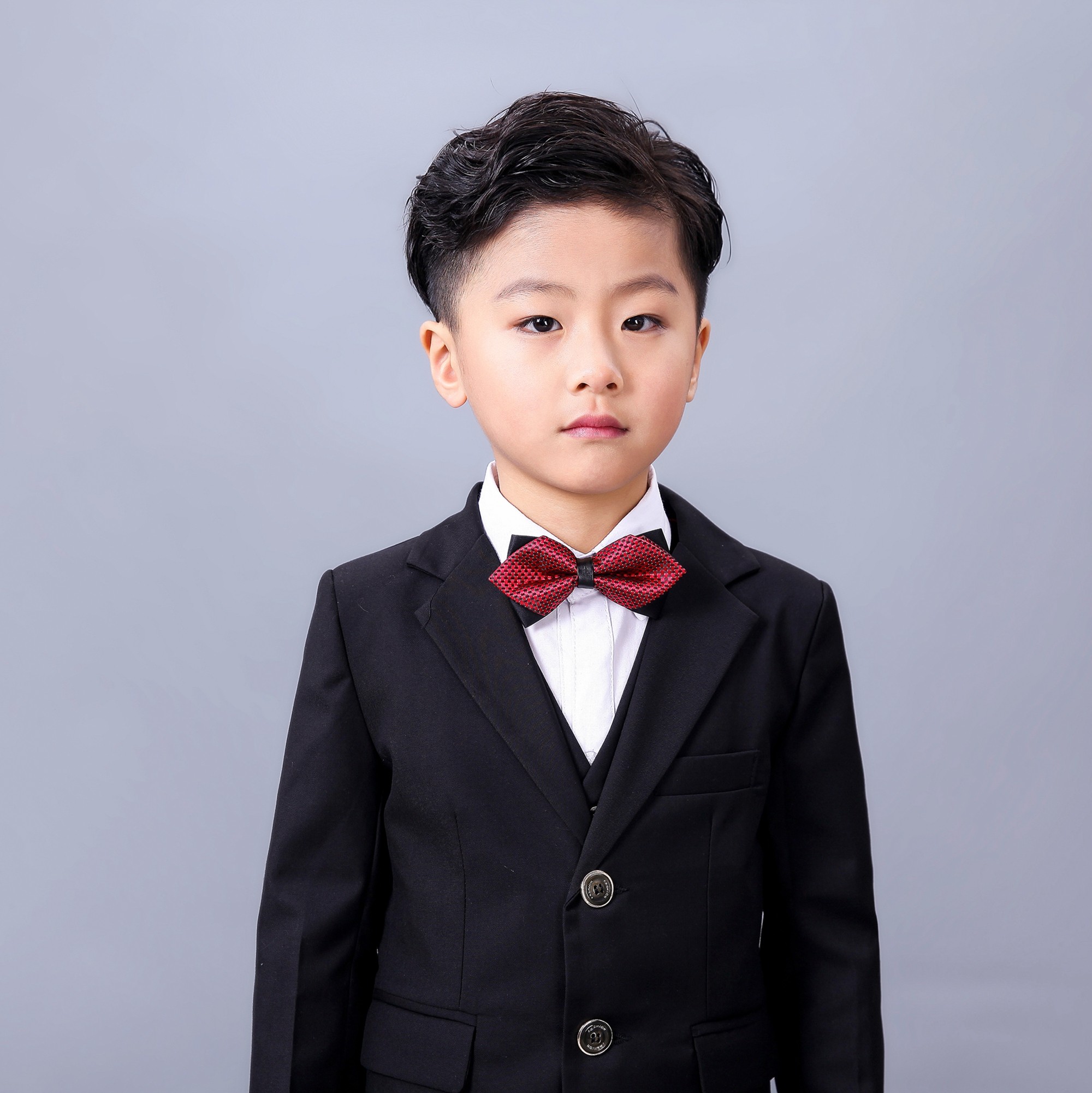 男童西服儿童小西西装中大礼服男孩花童黑色西服