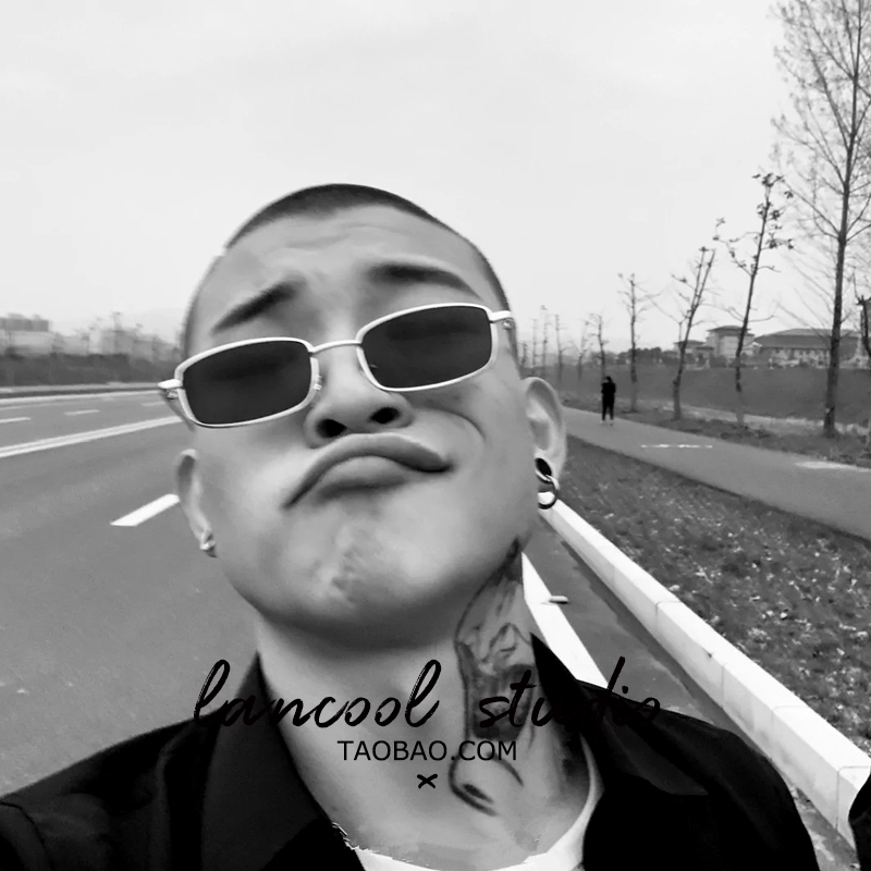 快手抖音攀娘同款墨镜韩版小方形网红眼镜男女太阳眼镜