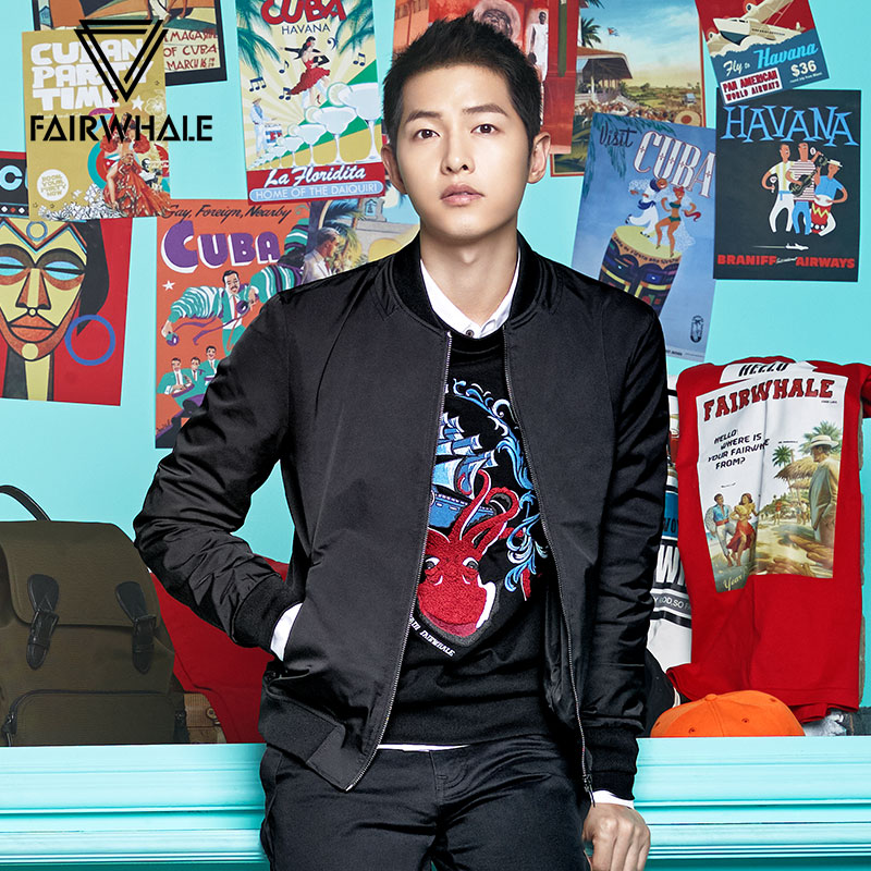 马克华菲夹克男士外套春秋款2022年春季新款春秋季飞行员棒球服