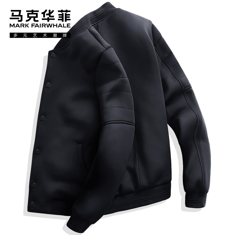 马克华菲夹克男士外套春季新款春秋休闲飞行员春秋季男装棒球服