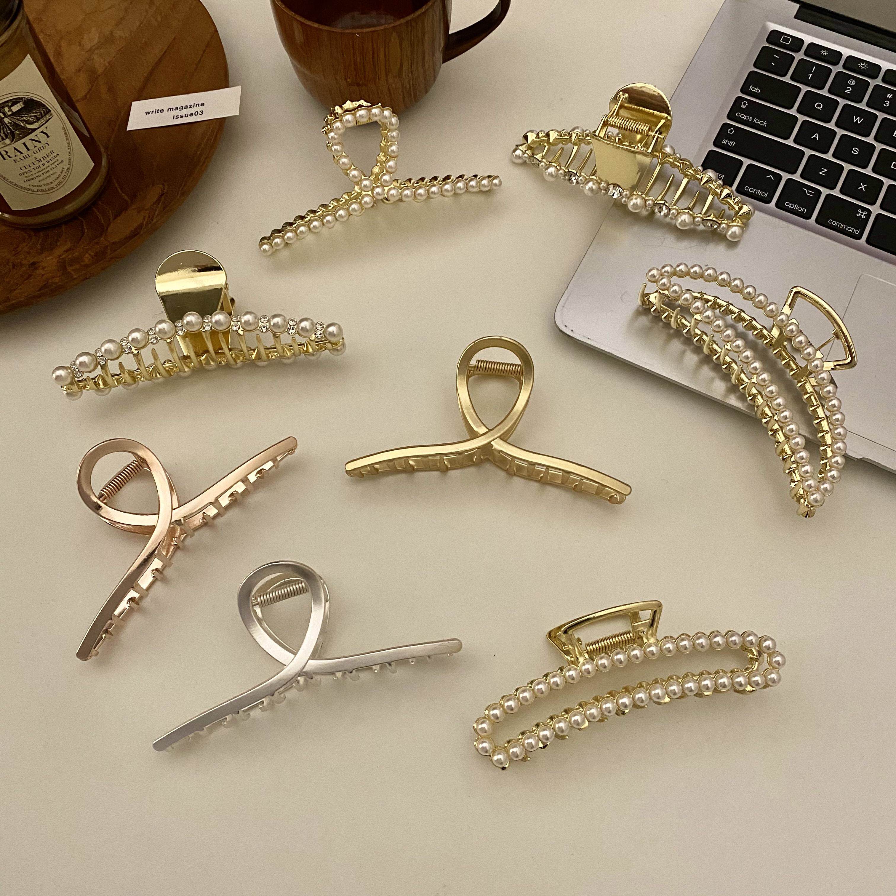 ins冷淡鲨鱼金属发夹后脑勺抓夹大号网红气质发饰