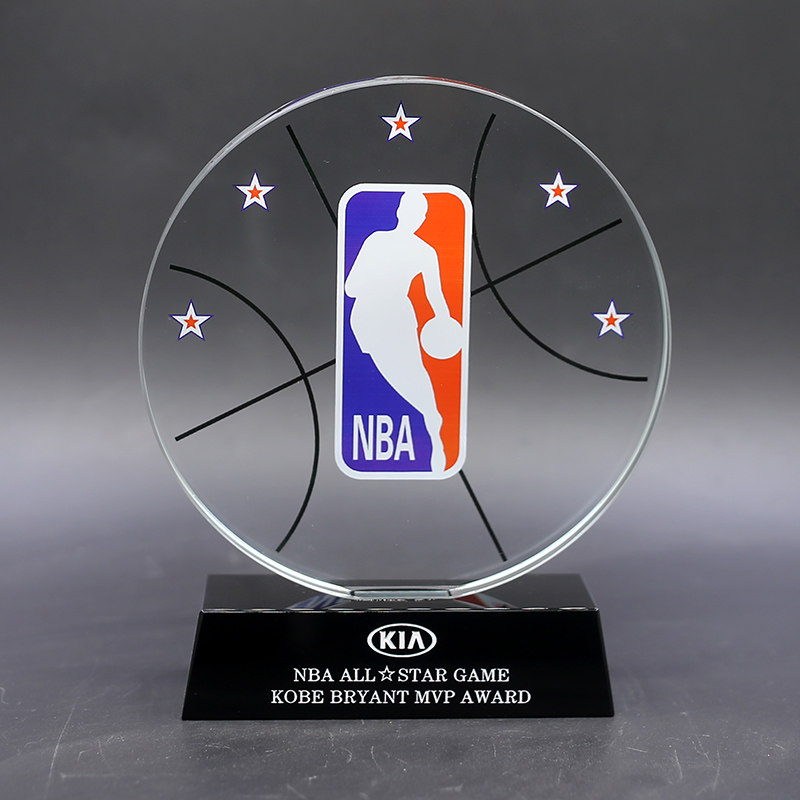 水晶奖杯水晶奖牌篮球奖杯nba奖牌nba全明星赛mvp球员科比纪念品
