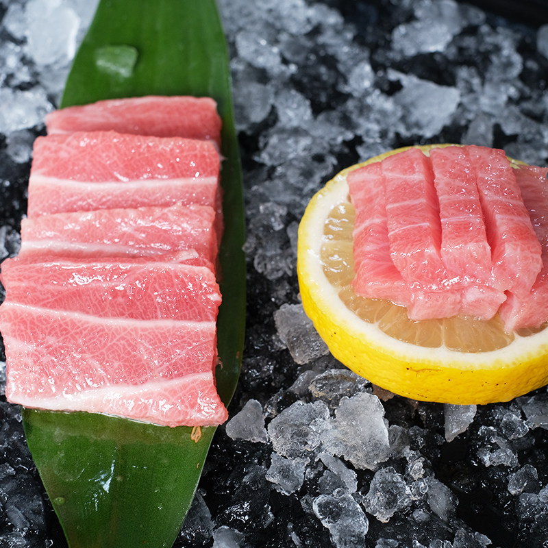 进口蓝旗蛇腹金枪鱼新鲜刺身粗筋大腹otoro鱼腩超低温生鱼片250g