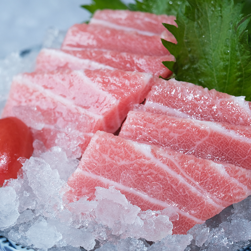 蓝旗蛇腹金枪鱼新鲜刺身粗筋大腹otoro鱼腩超低温金枪鱼