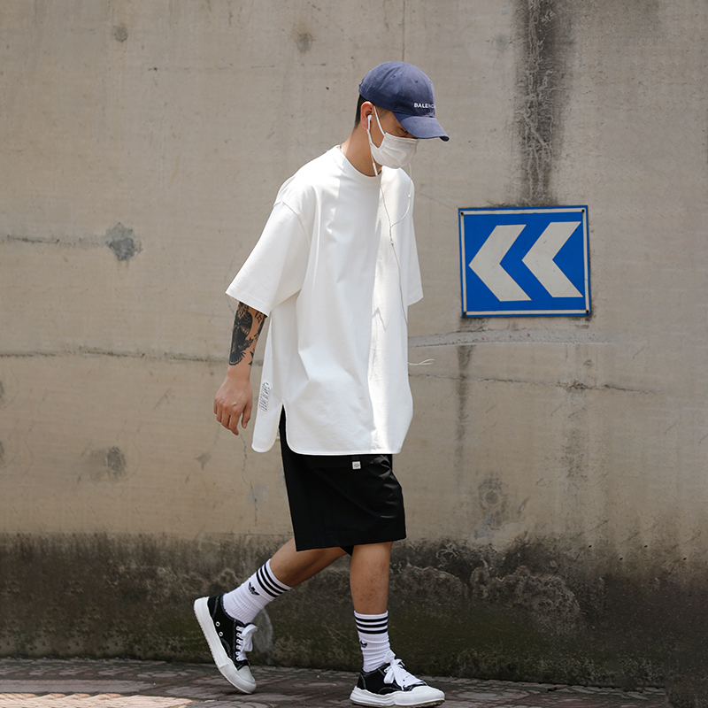 重磅260g圆领t恤短袖Cityboy男夏季宽松半袖白色纯棉男士日系潮牌