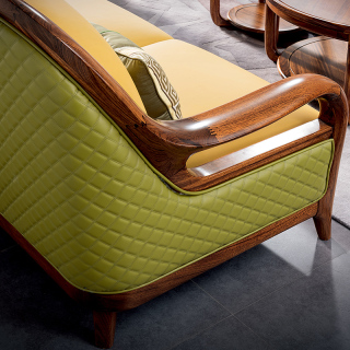 北欧真皮沙发组合客厅大小户型现代简约乌金木实木皮艺转角l型