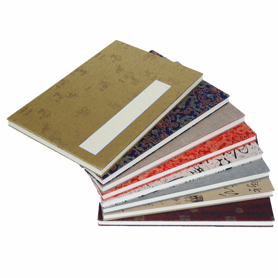宣纸册页锦面夹宣双层空白书法国画画册麻布宣纸