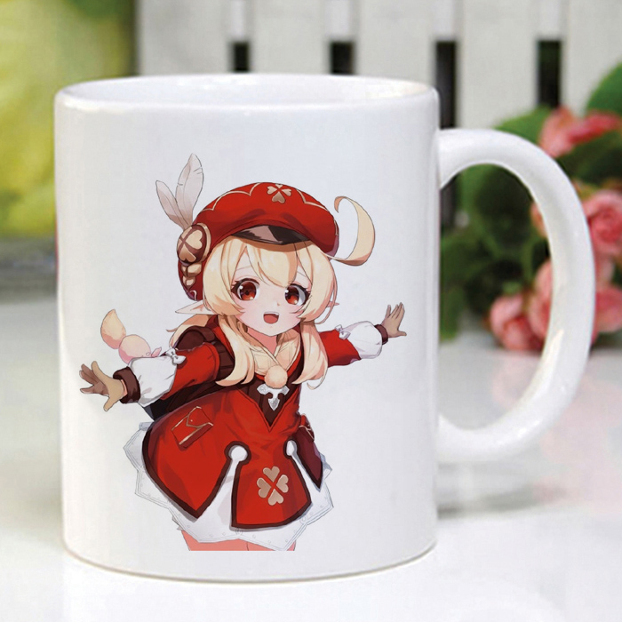 原神周边水杯派蒙刻晴甘雨胡桃可莉钟离同款马克动漫水杯