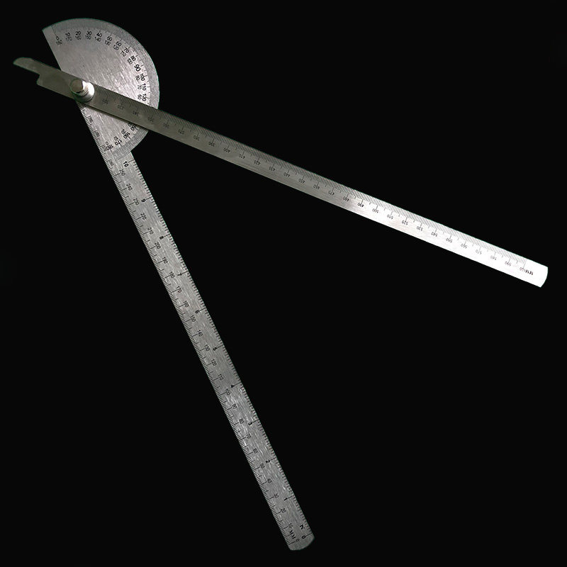 波斯角度尺不锈钢量角器多功能360度旋转数显角尺半圆盘规测关节