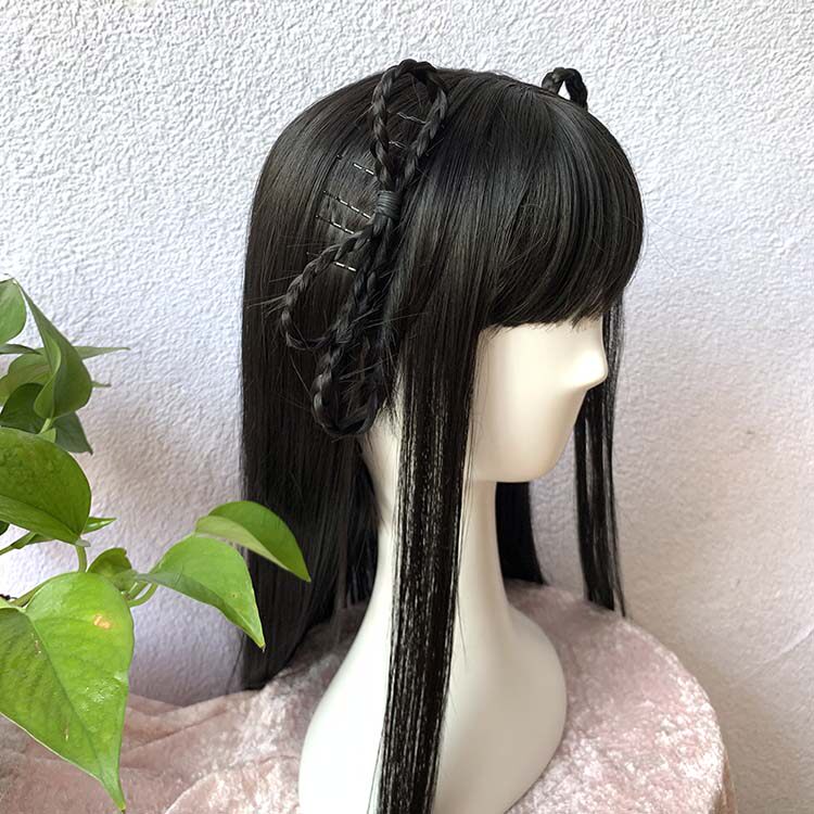 古风假发头套新手汉服襦裙少女造型对称辫子日常整顶假发
