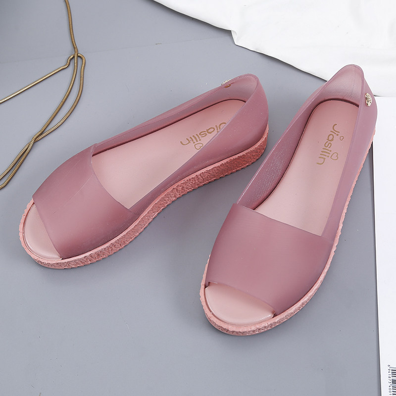 塑料凉鞋女鱼水晶果冻2020新款渔夫厚底防水时装凉鞋