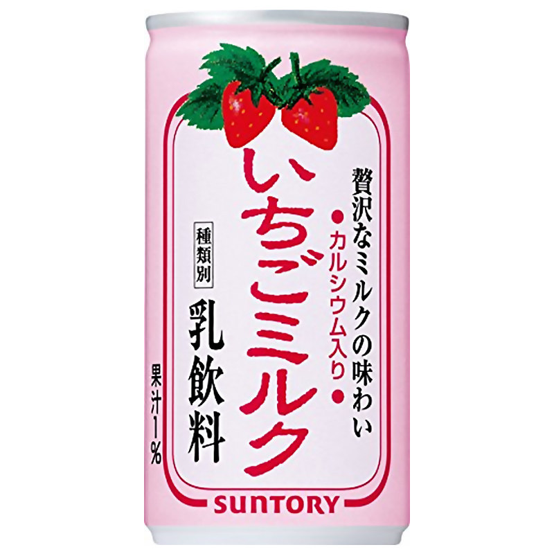 日本进口 suntory三得利草莓味牛奶乳制饮品草莓牛奶饮料190g/ml