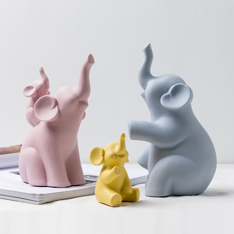 北欧创意大象摆件家居饰品客厅房间乔迁新居酒柜摆件