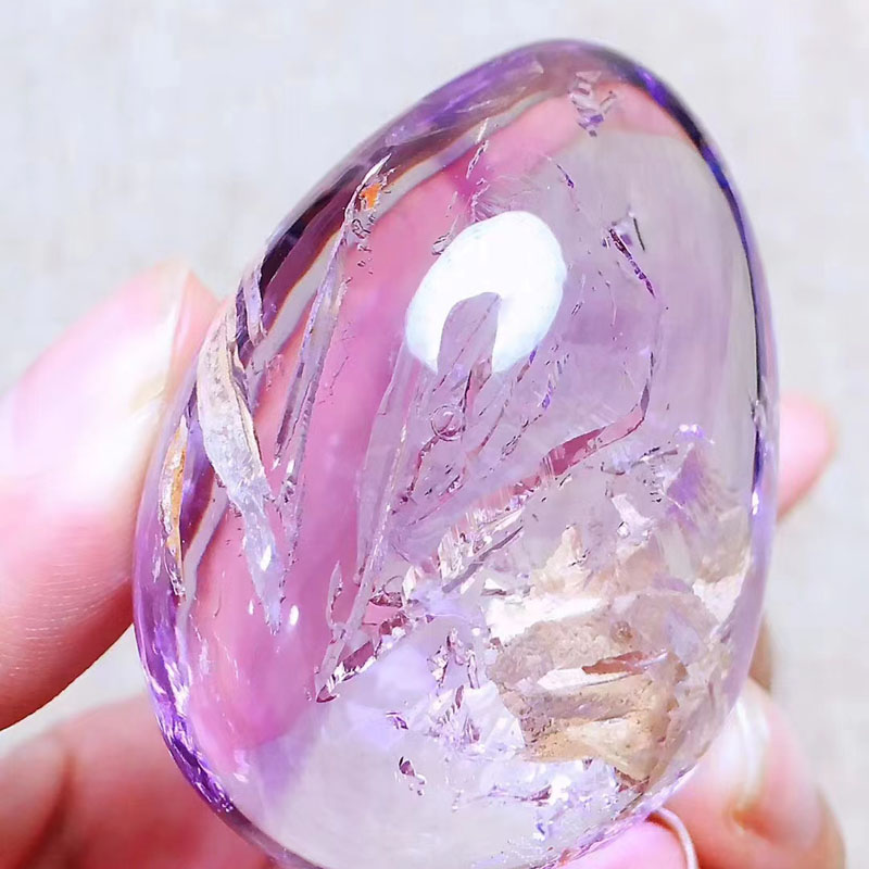 紫水晶水胆魅晶天然原石吊坠紫罗兰裸石项坠把玩项坠